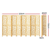 Artiss Clover Room Divider Screen Privacy Wood Dividers Stand 8 Panel Natural